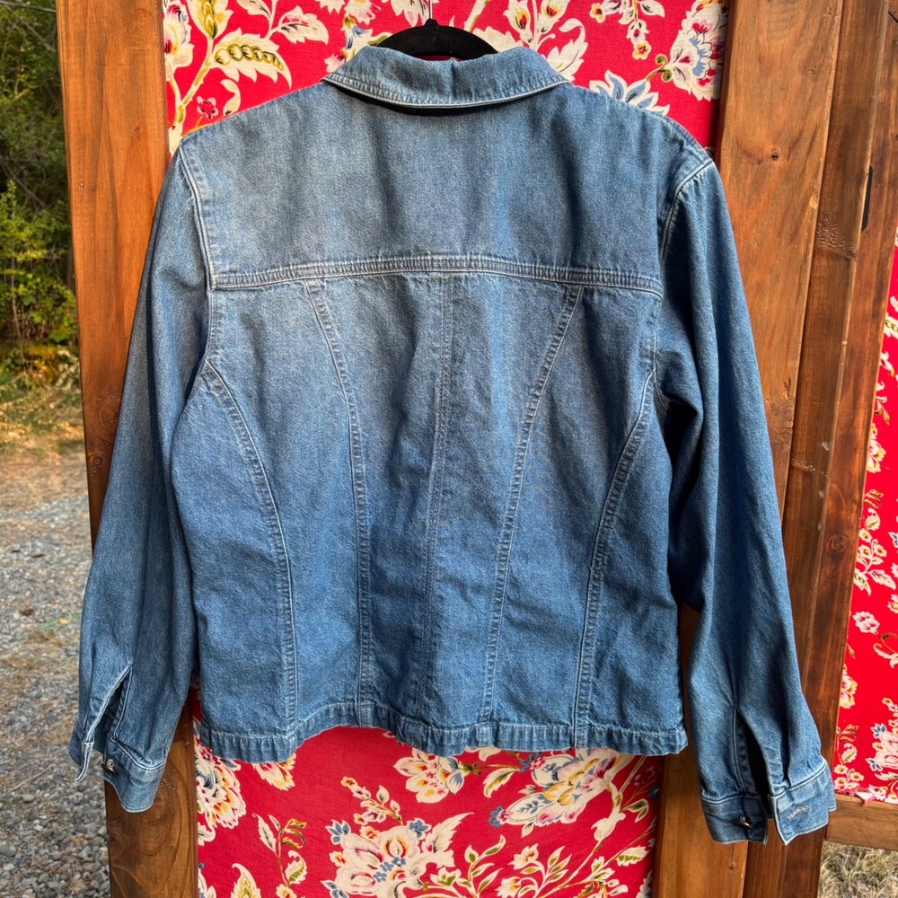Vintage Denim Button Front Oversized Shirt Jacket Women's Size M - Picture 11 of 11